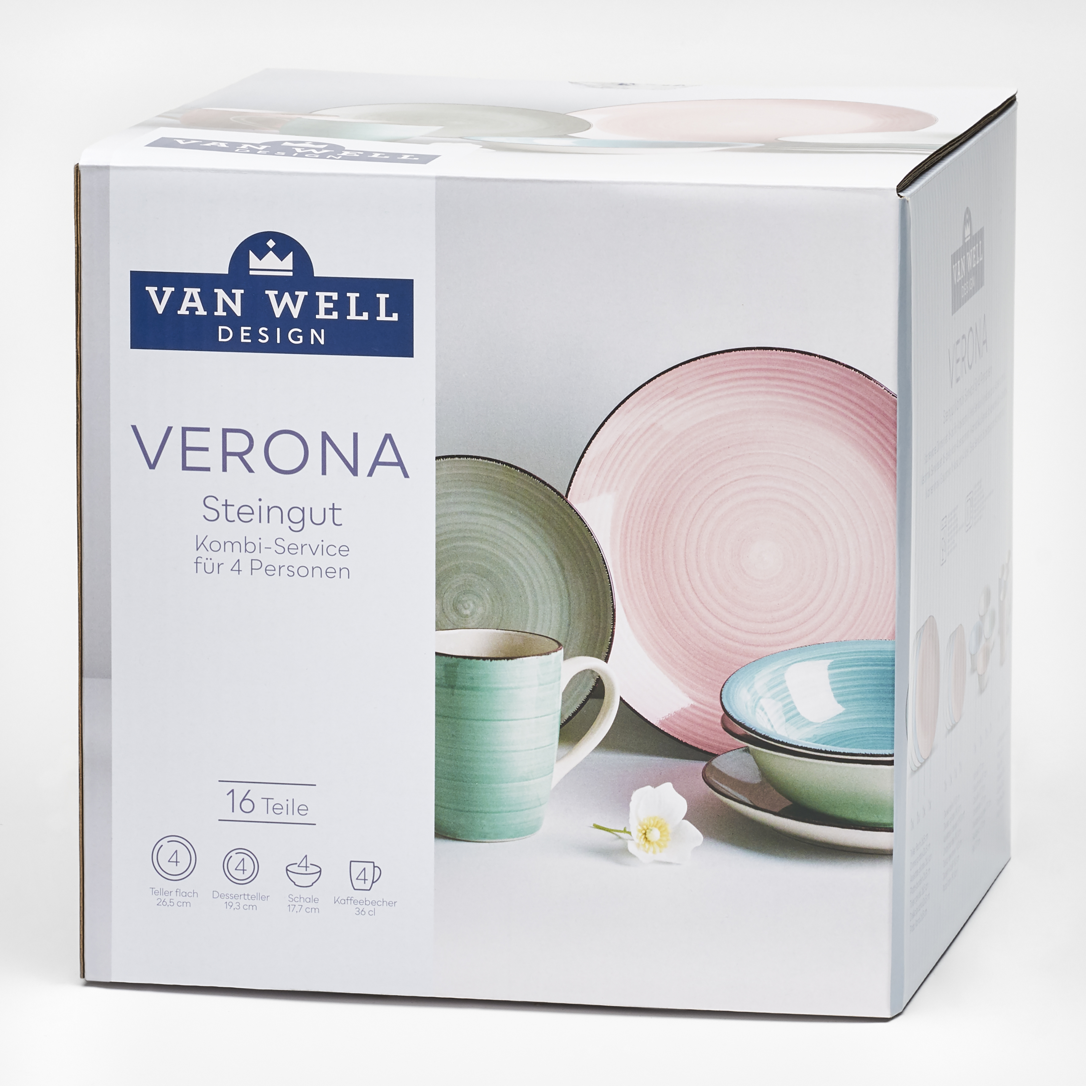 Kombiservice Verona Multicolor 16-teilig - Van Well
