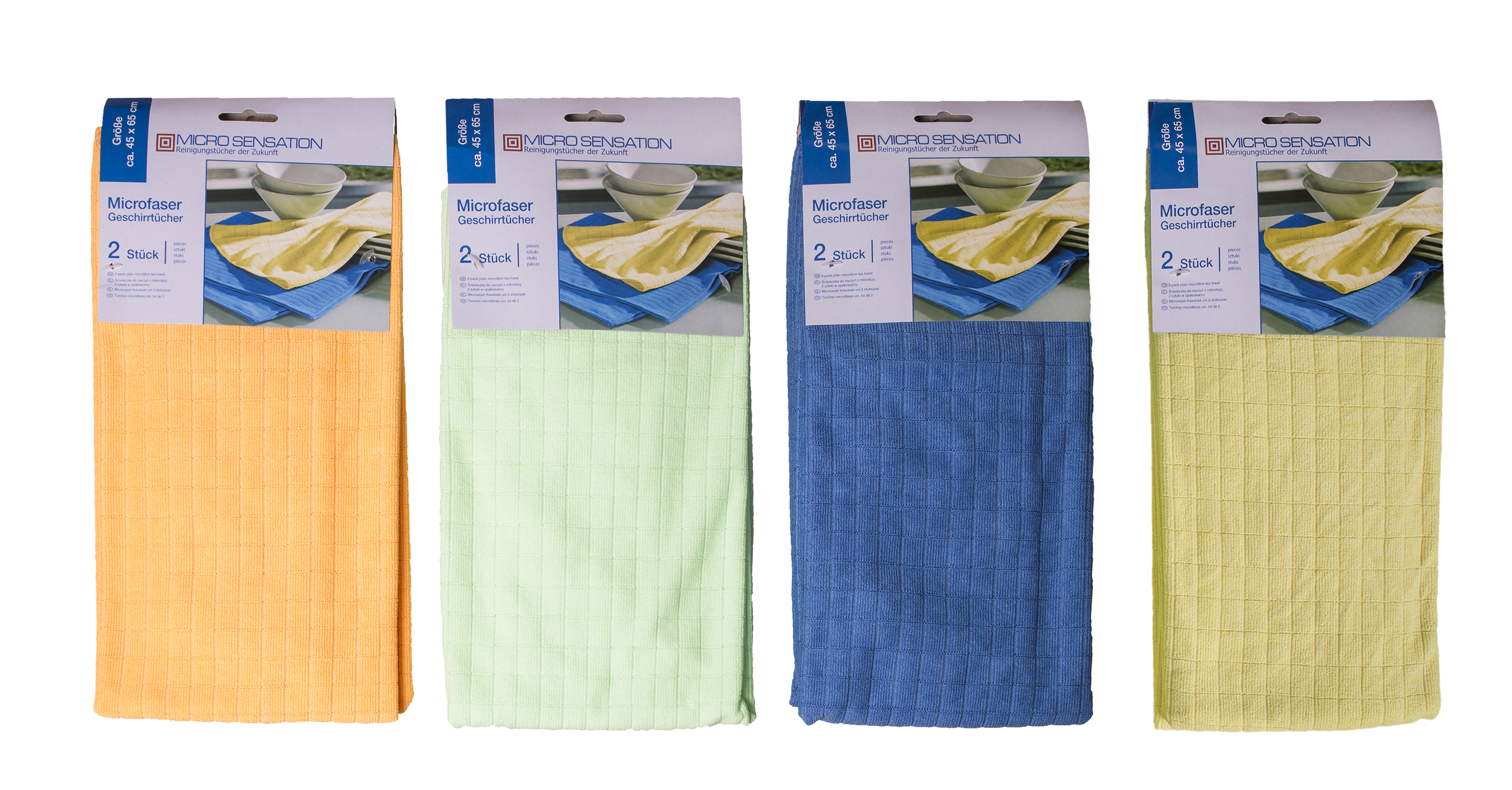 Microfaser Geschirrtuch - 40x60cm - 2er Pack Geschirrtuch Sunshine - 2er Pack
