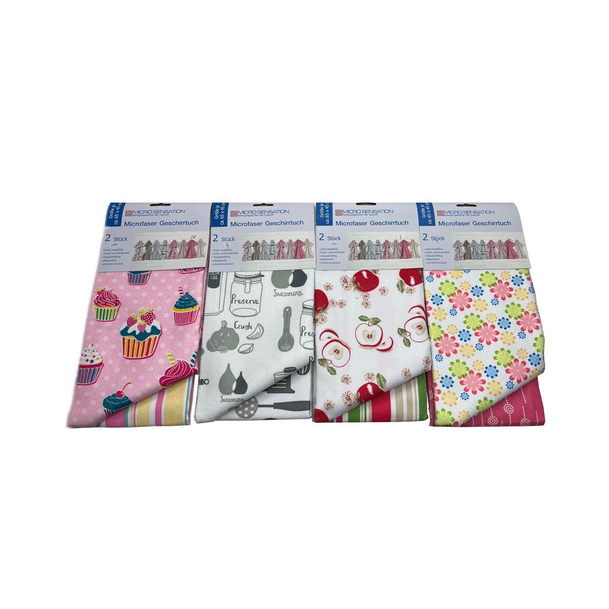 Microfaser Geschirrtuch Bedruckt - 45x65 cm - 2er Pack